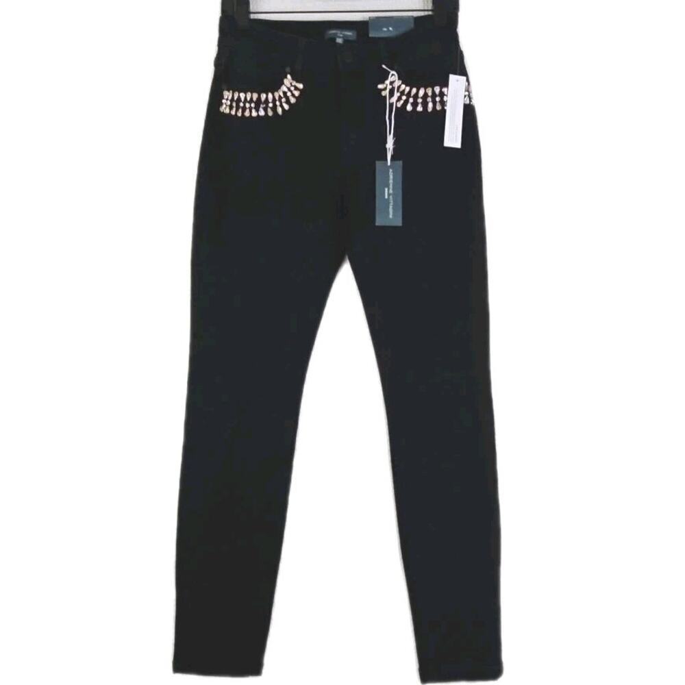 ADRIENNE VITTADINI ~Woman Size 4/27~ Black Classic Skinny Jeans NWT$ 89.00